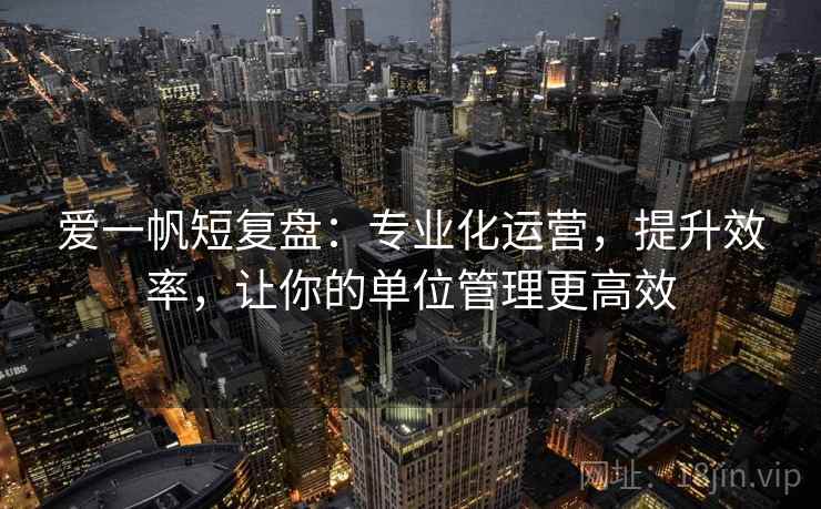 爱一帆短复盘：专业化运营，提升效率，让你的单位管理更高效